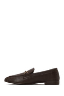 Kadın Kahverengi Toka Detaylı Deri Maskülen Loafer | Derimod