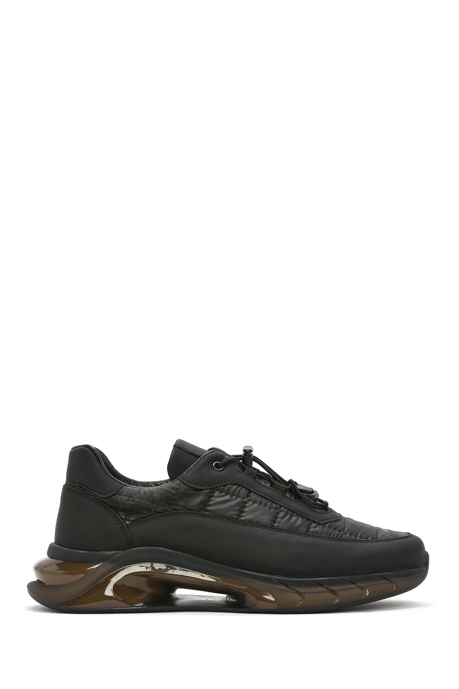 Erkek Siyah Bağcıklı Kalın Tabanlı Deri Sneaker 25SFD640914 | Derimod