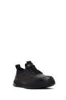 Erkek Siyah Kalın Tabanlı Deri Sneaker | Derimod