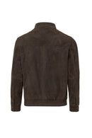 Marcelo Men's Brown Mandarin Collar Suede Leather Jacket | Derimod