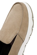 Erkek Vizon Nubuk Deri Comfort Loafer | Derimod