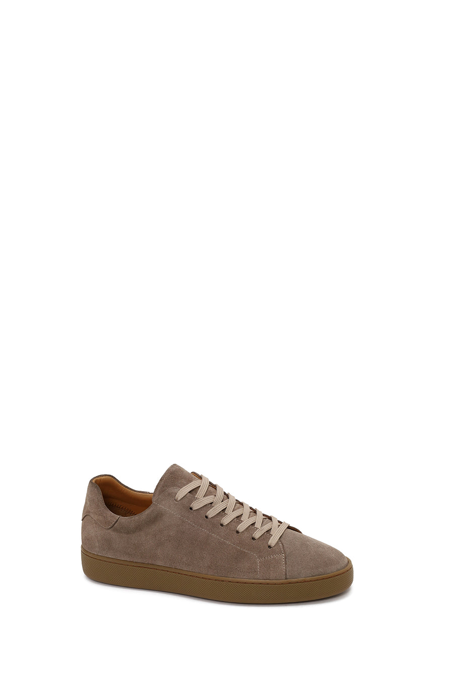Erkek Bej Bağcıklı Süet Deri Sneaker