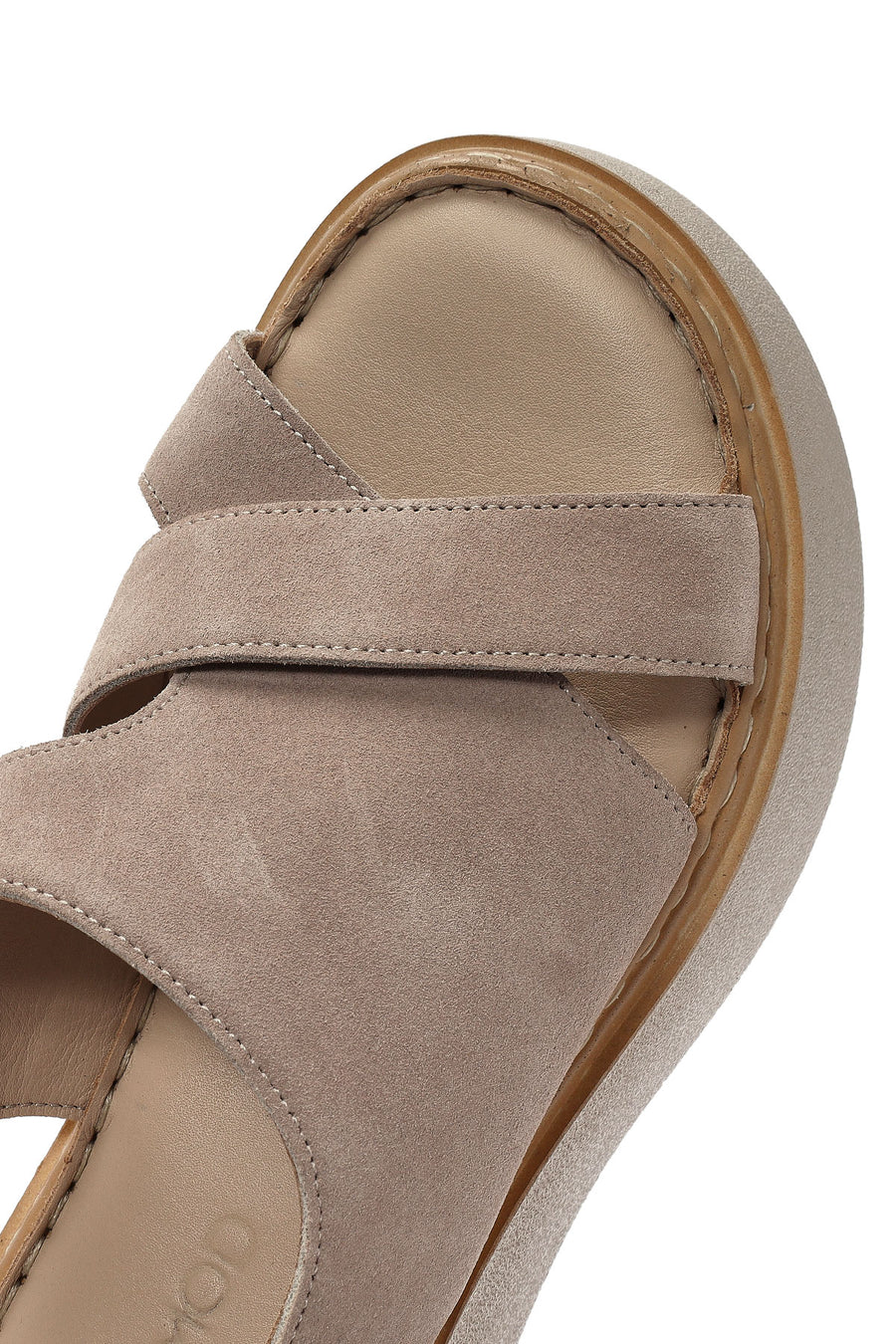 Women's Mink Ankle Buckle Thick Soled Suede Leather Comfort Sandals