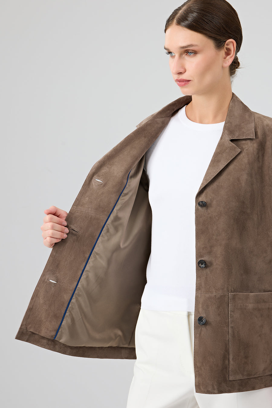 Gloria Women's Mink Oversize Suede Leather Jacket