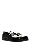 Women's Black Leather Masculine Loafer | Derimod