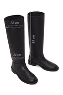 Woman Black Leather Boots | Derimod