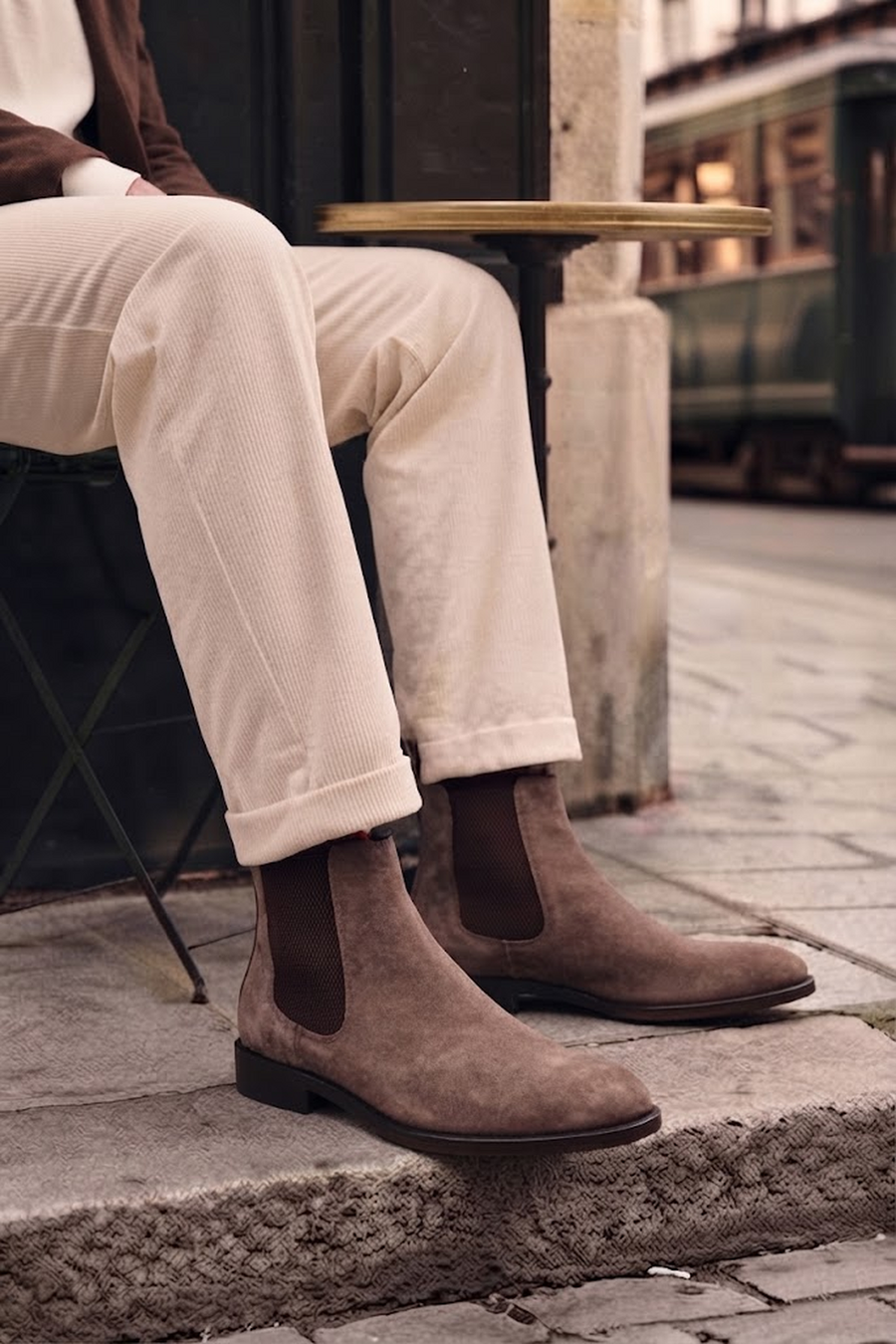 Male Mink Suede Chelsea Boots