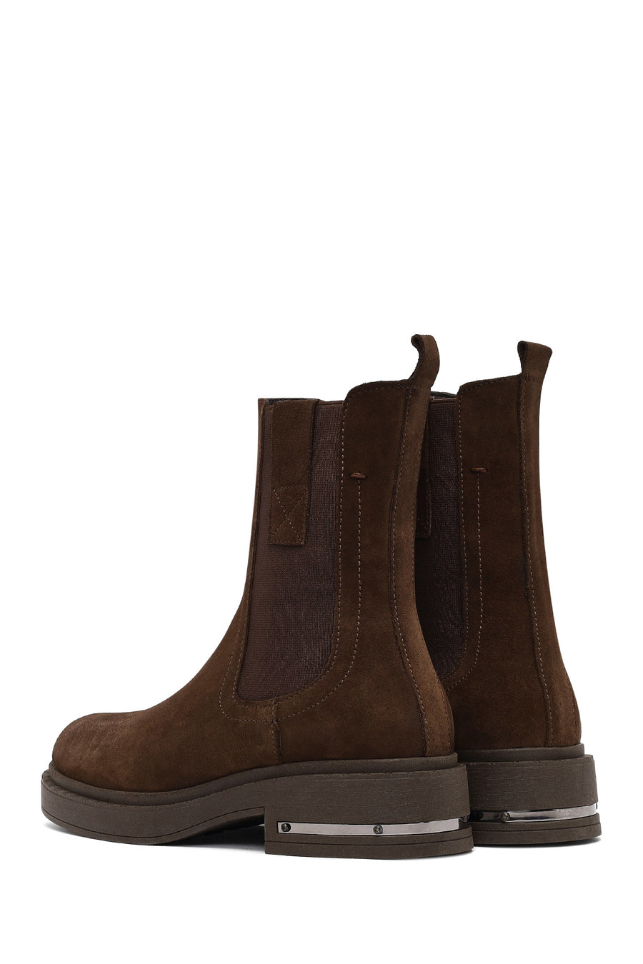Woman Brown Suede Chelsea Boots