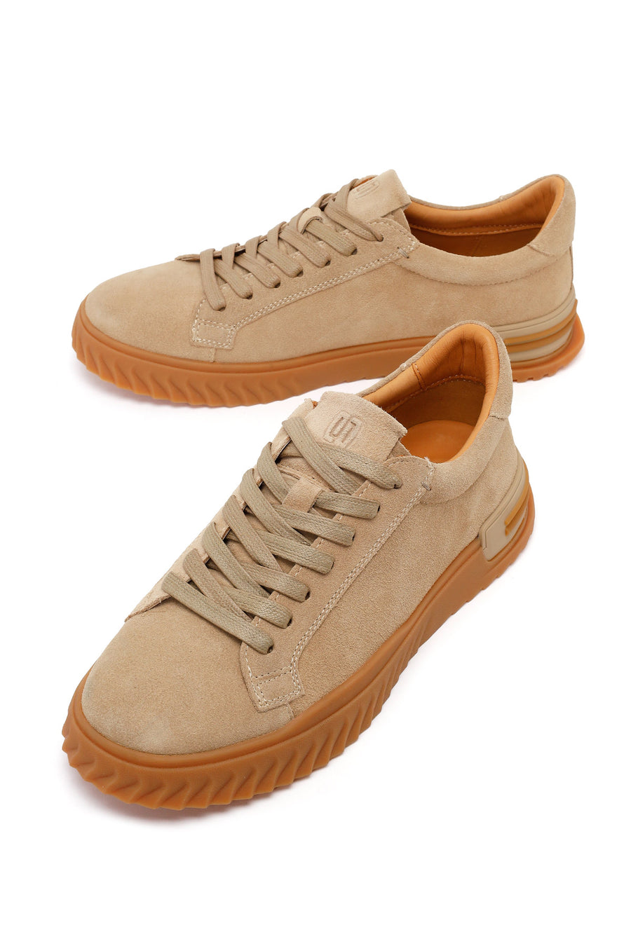 Male Beige Lace-up Suede Casual Sneaker