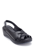 Women's Comfort Wedge Heel Leather Sandals | Derimod