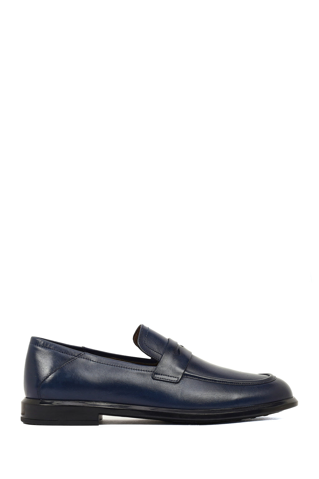 Erkek Lacivert Deri Casual Loafer