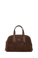 Woman Brown Long-Strap Suede Shoulder Bag | Derimod