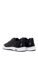 Erkek Siyah Bağcıklı Deri Sneaker | Derimod