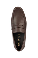 Geox Men's Brown Kosmopolis + Grip Leather Masculine Loafer | Derimod