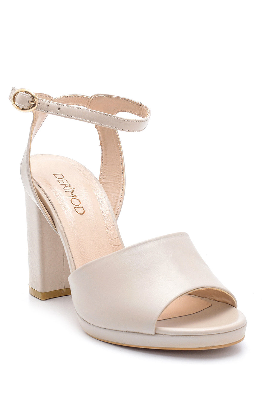 Women's Leather Thick Heeled Shoes