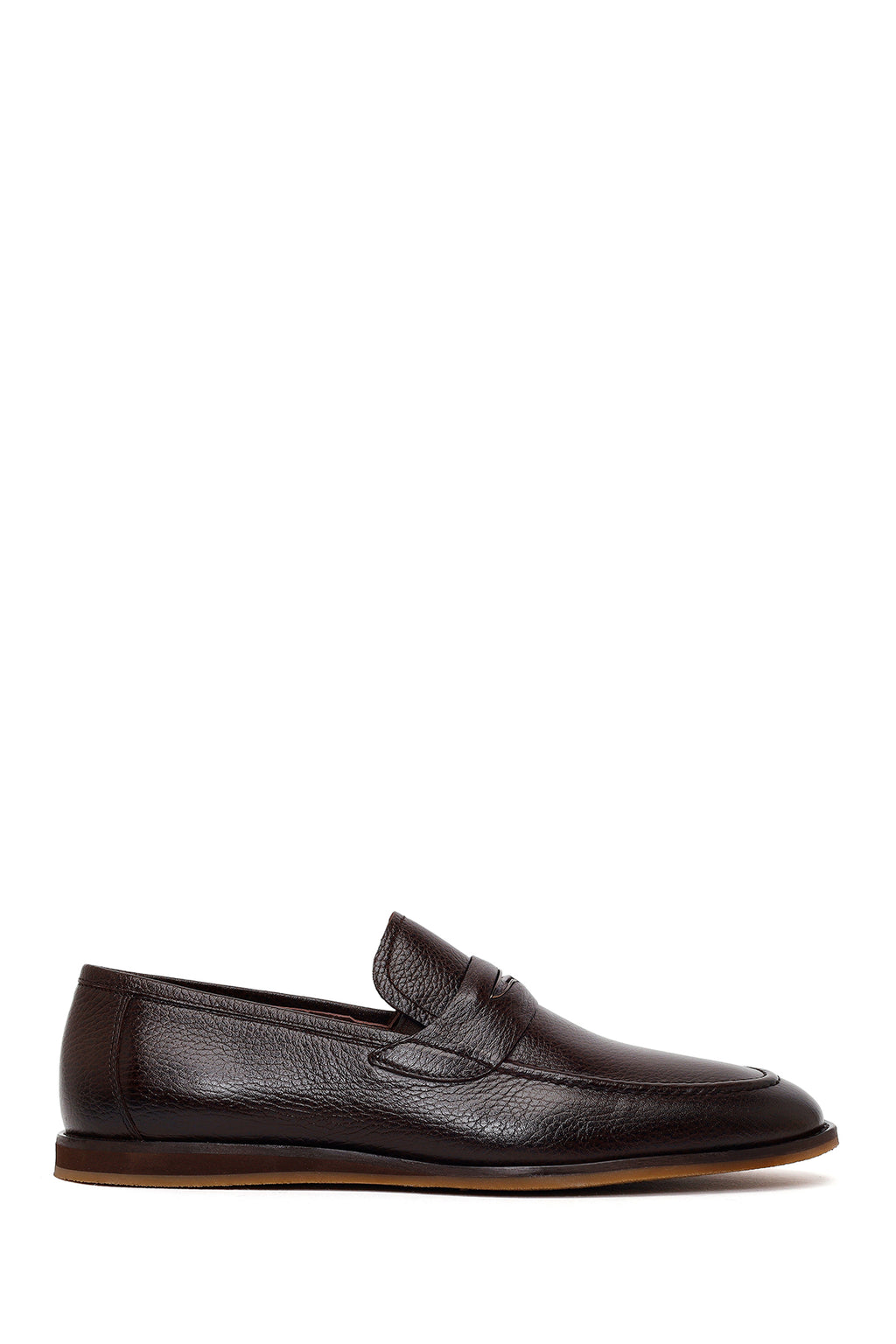 Erkek Kahverengi Deri Klasik Loafer
