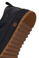 Erkek Siyah Bağcıklı Deri Sneaker | Derimod