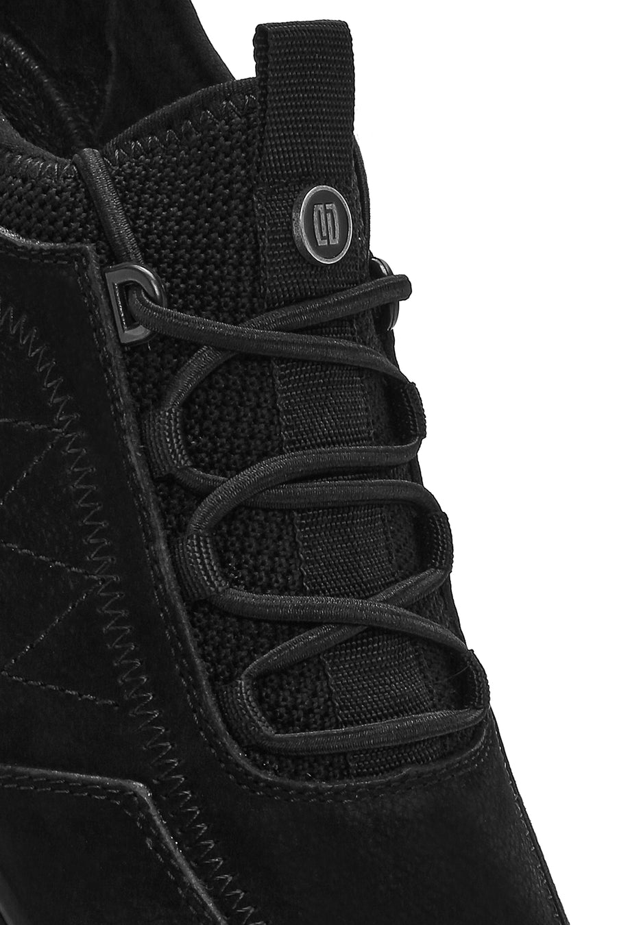 Erkek Siyah Bağcıklı Nubuk Deri Casual Sneaker