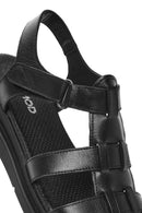 Women's Black Strappy Leather Sandals | Derimod