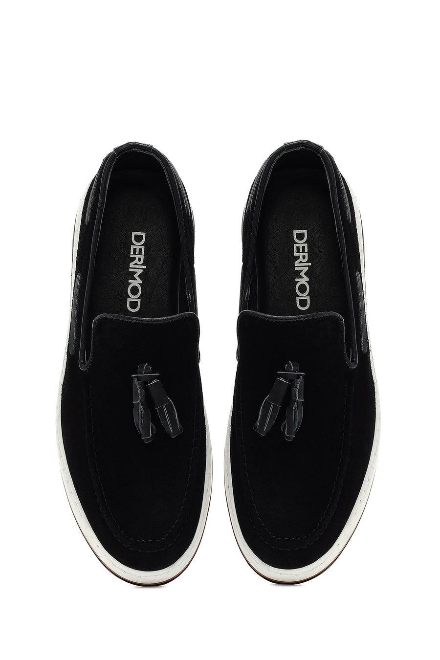 Erkek Siyah Süet Deri Casual Loafer