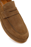 Men's Tan Suede Leather Loafers | Derimod