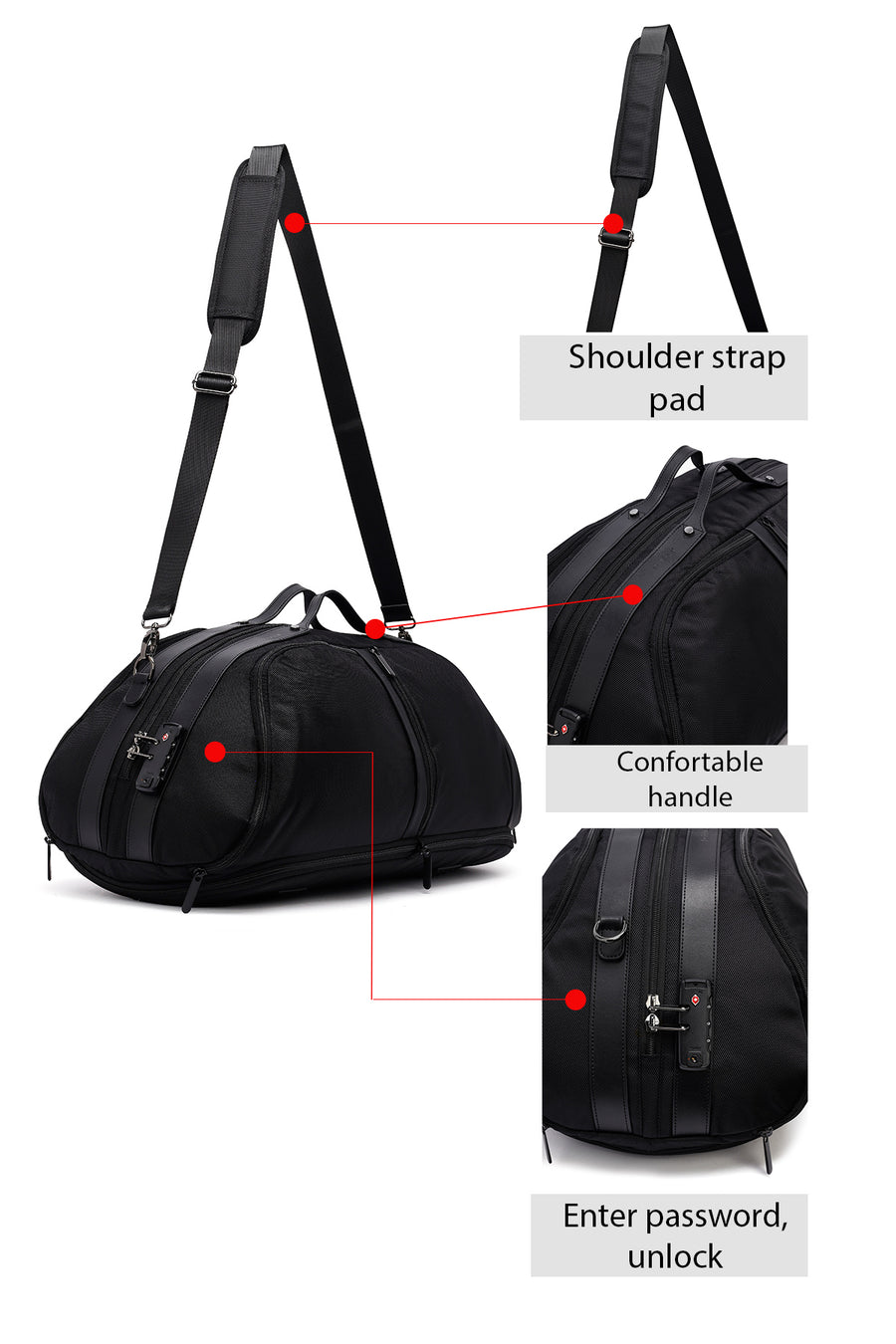 D-Pack Erkek Siyah Uzun Askılı Kumaş Seyahat Çantası