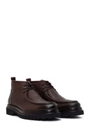 Male Brown Lace-up Leather Casual Boots | Derimod