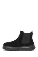 Male Black Thick-Soled Suede Chelsea Boots | Derimod