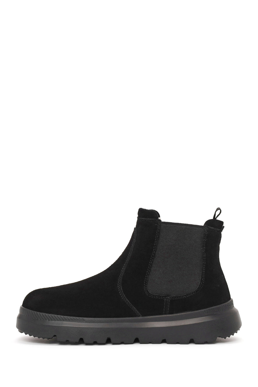 Male Black Thick-Soled Suede Chelsea Boots