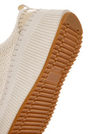 Women's Beige Lace-Up Thick-Sole Knitted Sneakers | Derimod