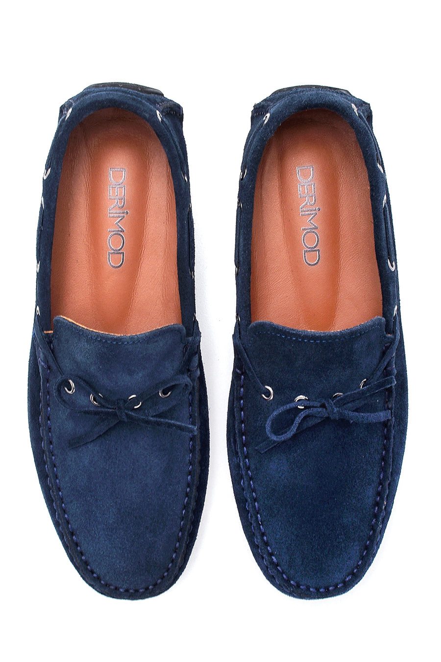 Erkek Lacivert Süet Deri Casual Loafer