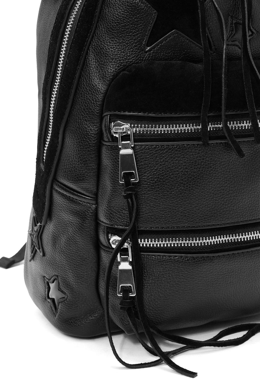 Women's Black Star Patterned Backpack