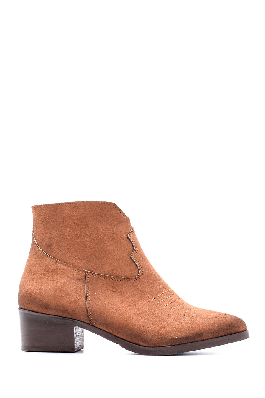 Women's Suede Heeled Boots 19WFE154610 | Derimod