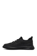 Erkek Siyah Bağcıklı Kalın Tabanlı Deri Sneaker | Derimod
