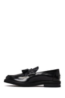 Male Black Tasselled Leather Loafer | Derimod