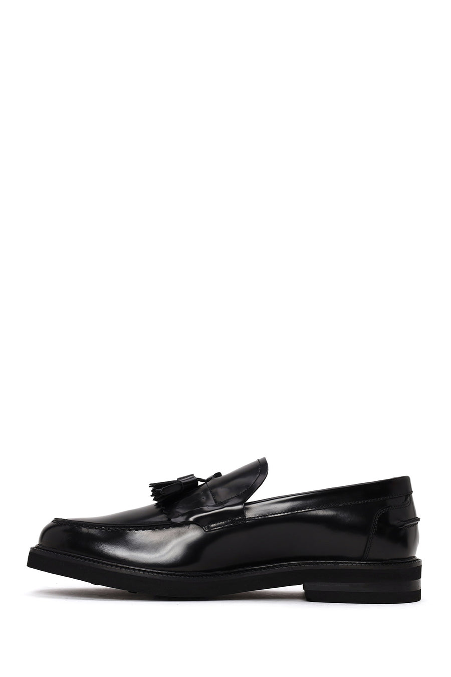 Male Black Tasselled Leather Loafer