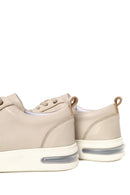 Erkek Bej Bağcıklı Deri Sneaker | Derimod