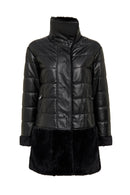 Avoriaz Women's Black Teddy Leather Coat | Derimod