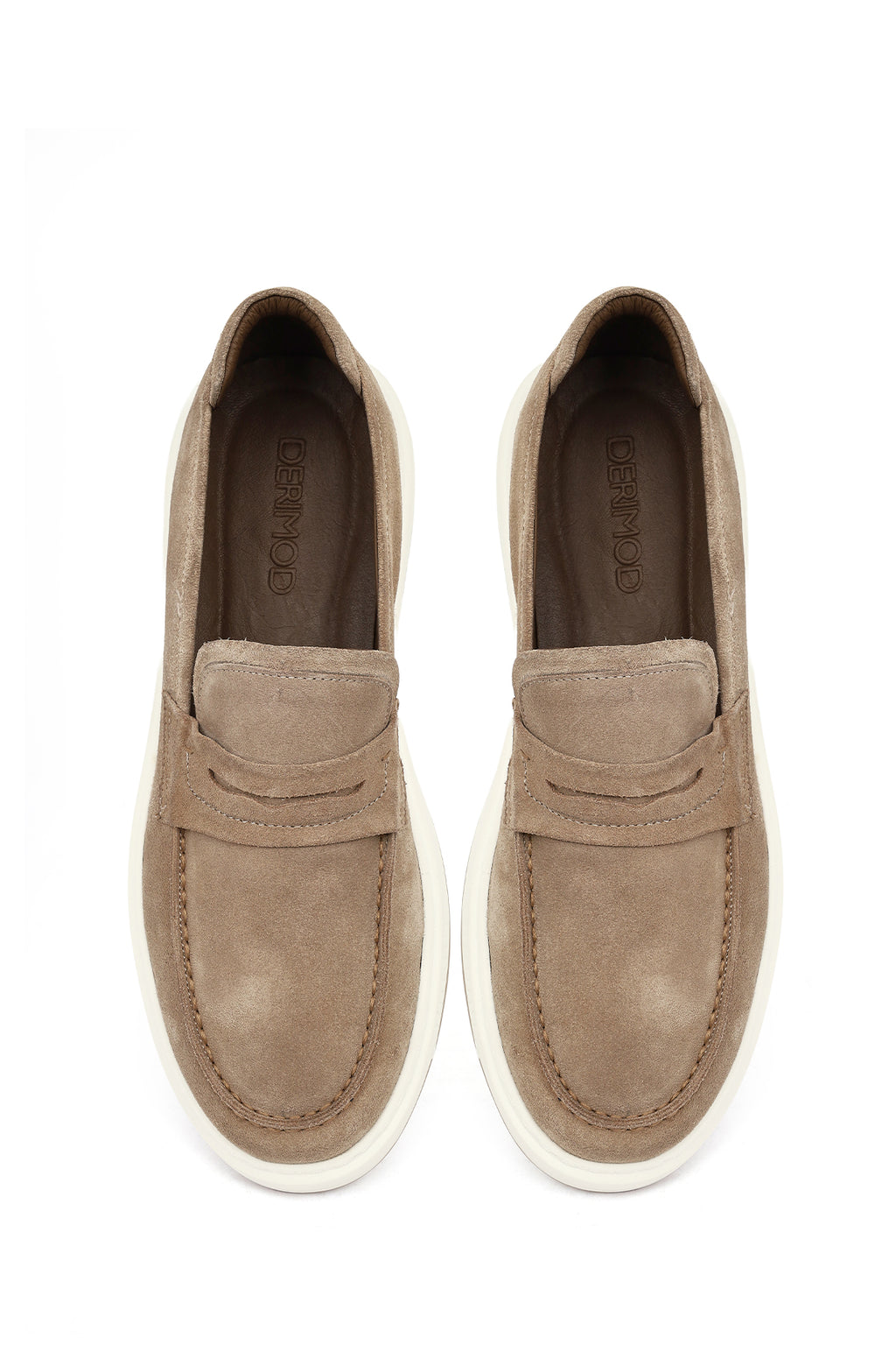 Erkek Bej Süet Deri Casual Loafer