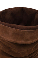 Woman Tan Chunky Heeled Suede Cowboy Boots | Derimod