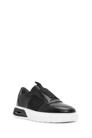 Erkek Siyah Bağcıklı Deri Sneaker | Derimod