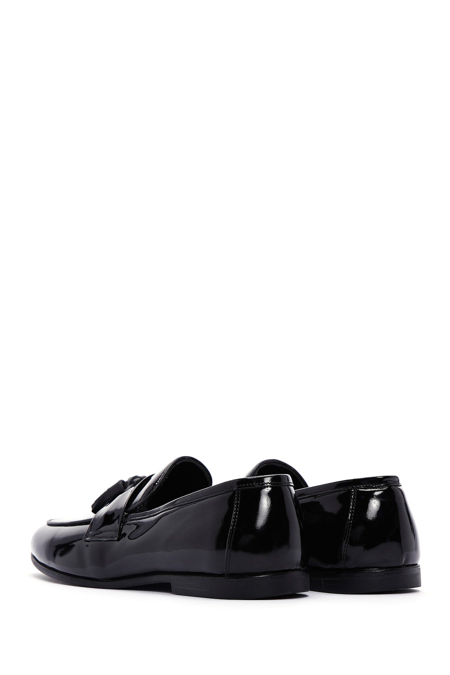 Men's Black Leather Patent Leather Classic Loafer