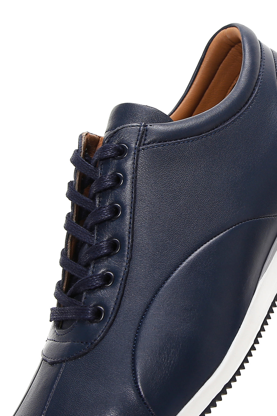Erkek Lacivert Deri Sneaker