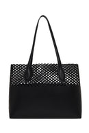 Woman Black Patterned Shoulder Bag | Derimod