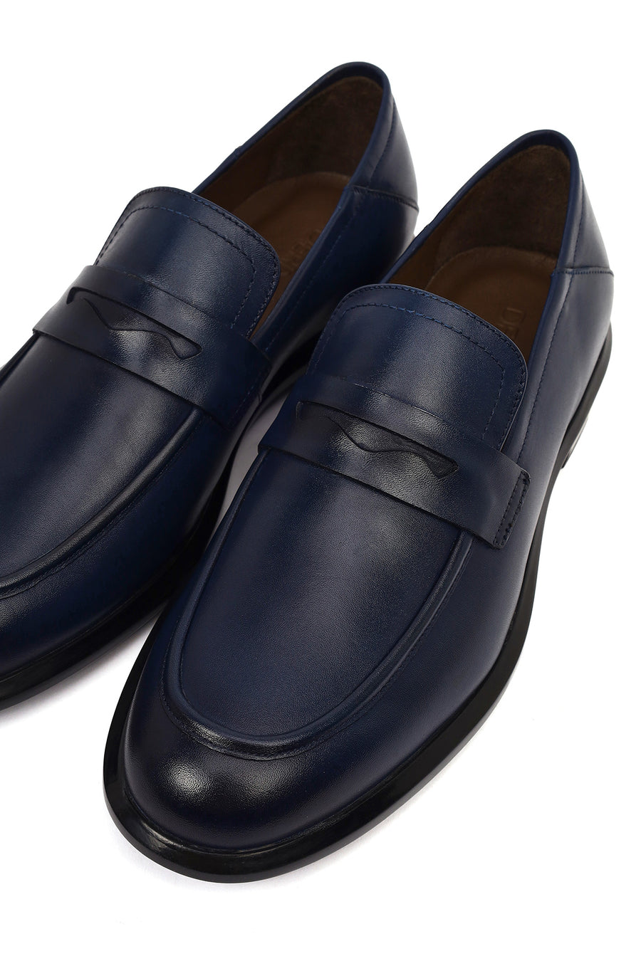 Erkek Lacivert Deri Casual Loafer