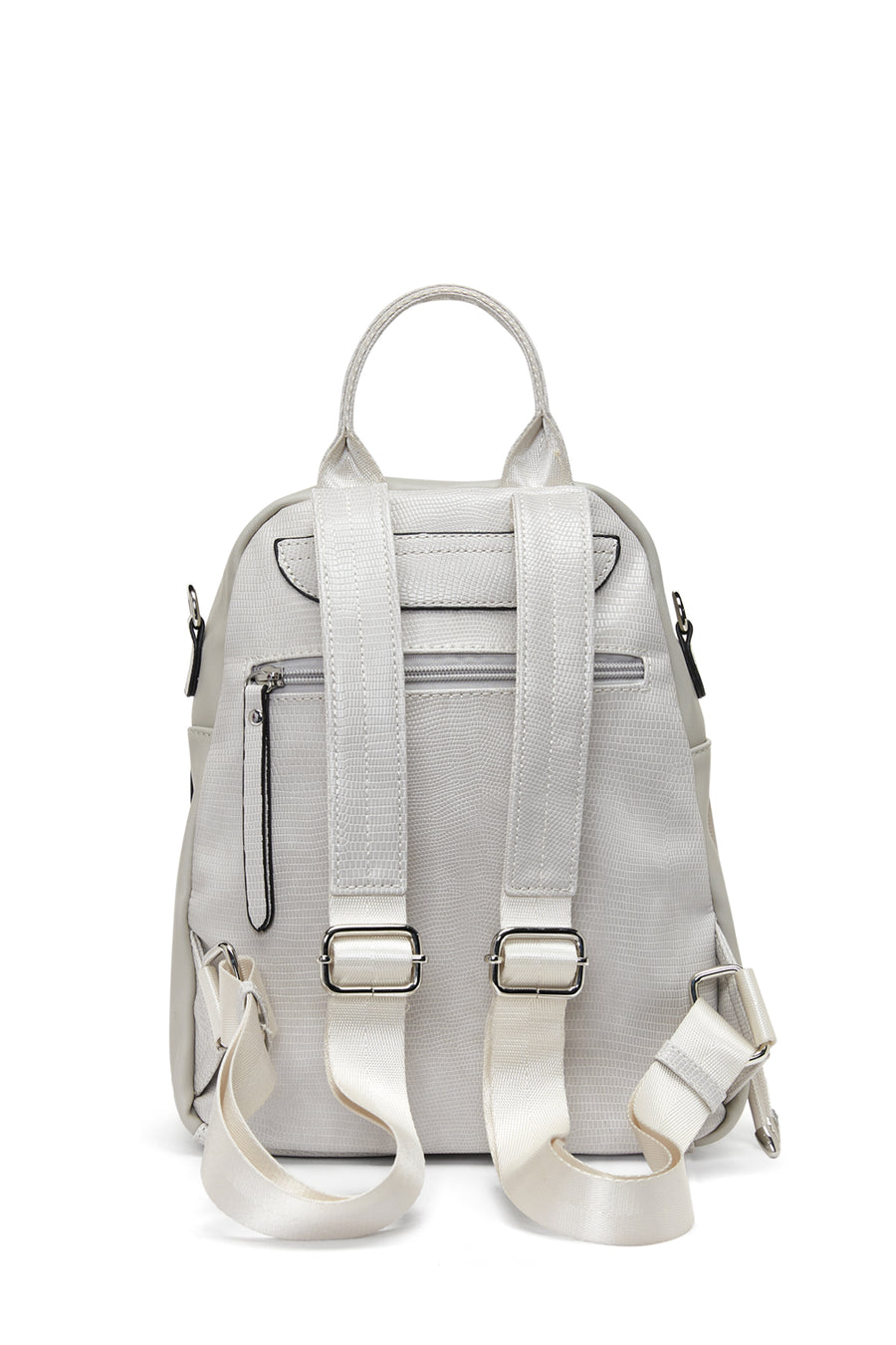 Woman Grey Long Strap Backpack