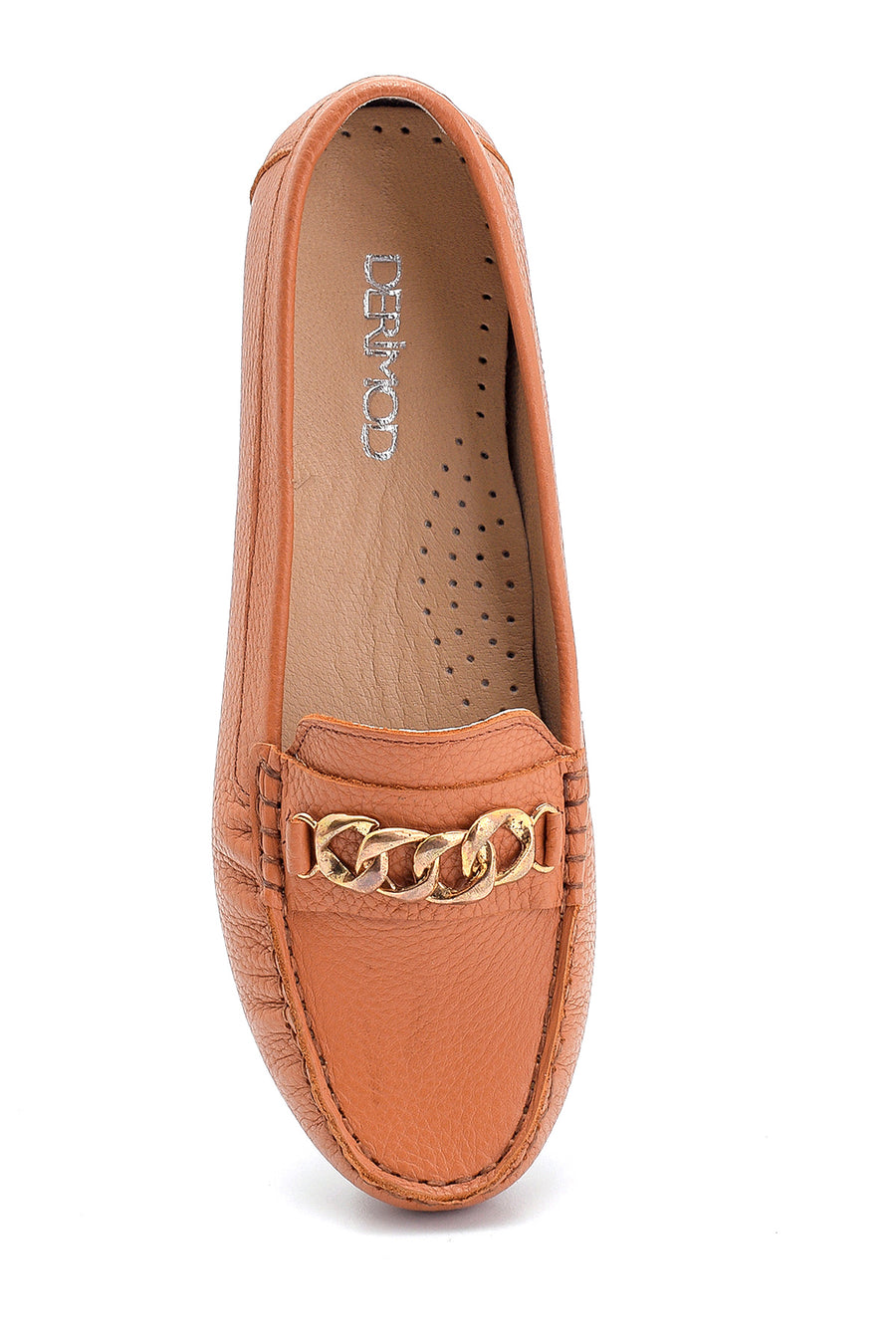 Kadın Deri Zincir Detaylı Loafer
