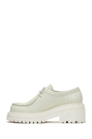 Women's Beige Leather Masculine Loafer | Derimod