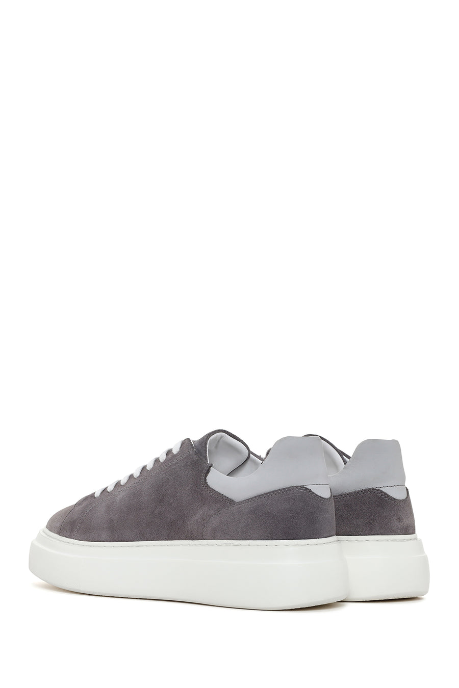 Men's Gray Thick Soled Suede Leather Sneaker