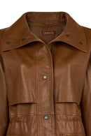 Sienna Woman Brown Oversize Leather Coat | Derimod